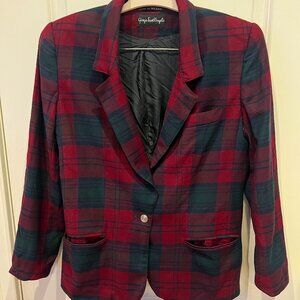Vintage Plaid Wool Blazer - Giorgio Sant Angelo - Size 10